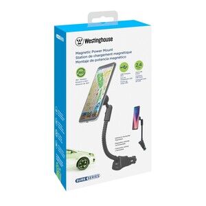 Magnetic Phone Holder for Car Cigarette Lighter 2.4A